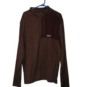 G.H. Bass‎ & Co. Quarter Zip Pullover Athletic Brown Long Sleeve outdoor winter